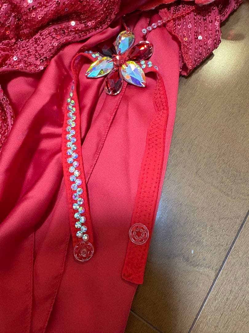 ベリーダンス 衣装 Aida Style 赤スパンコール 