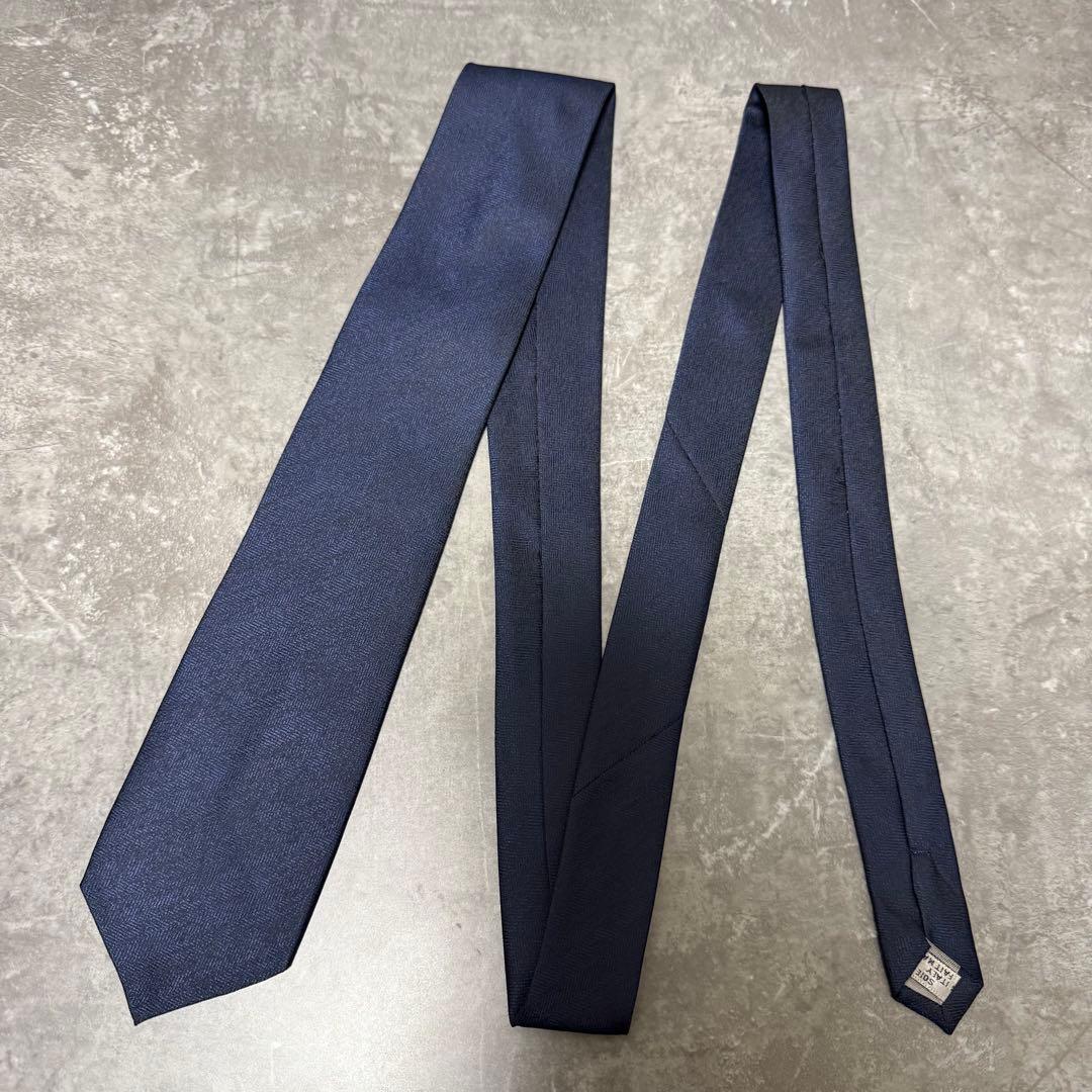 【✨美品✨】Dior ディオール ネクタイ ネイビー ソリッド 無地 希少 紺色