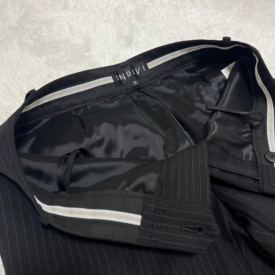 美品✨INDIVI (インディヴィ)ストライプスーツ セットアップ 3点セットM