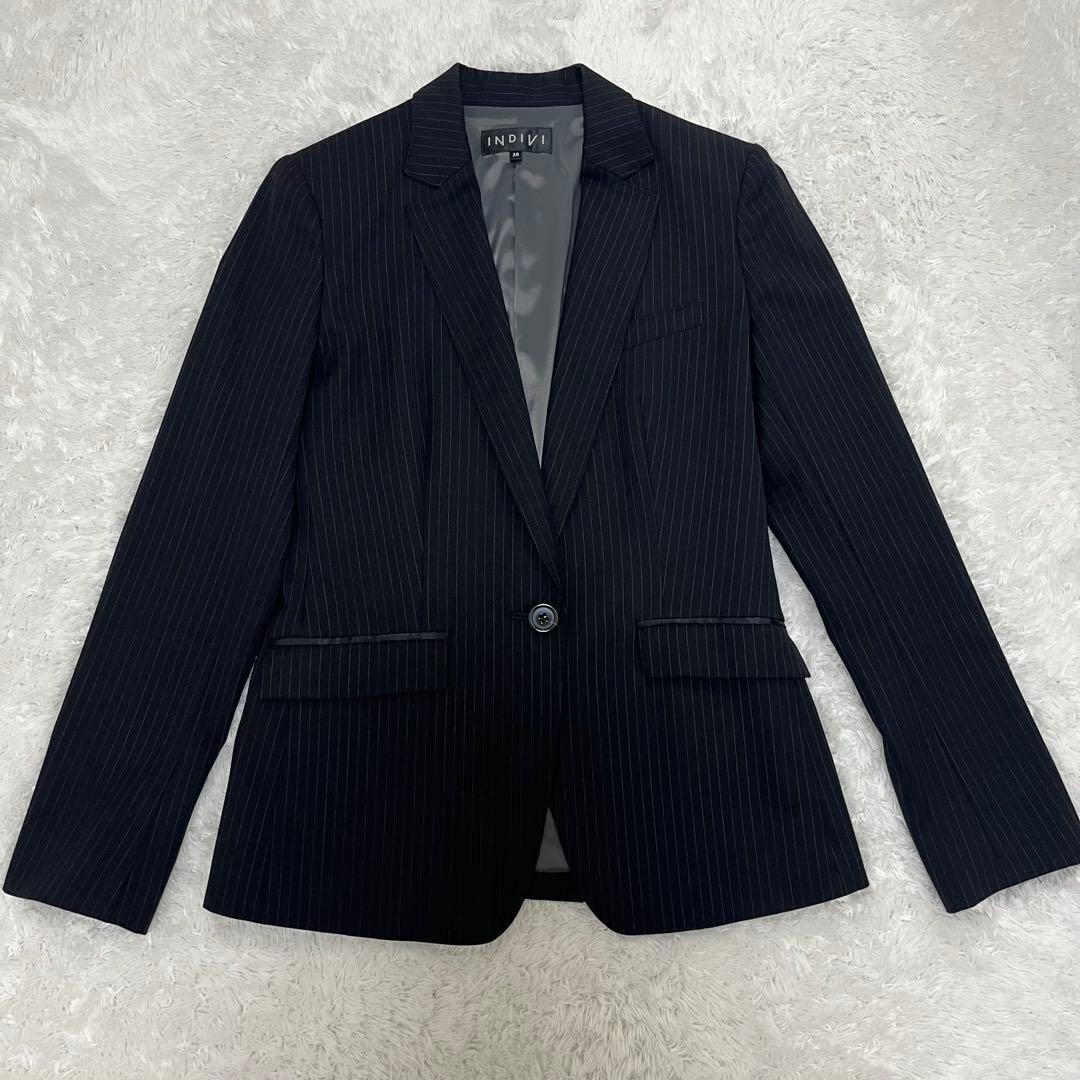 美品✨INDIVI (インディヴィ)ストライプスーツ セットアップ 3点セットM