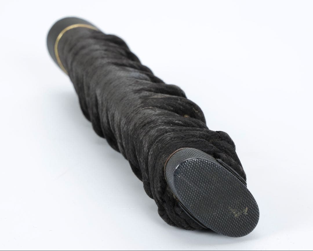 【時代物】日本刀 拵え一式 五種 鮫皮巻 黒呂塗 蜘蛛椿花図 刀装具 武士具