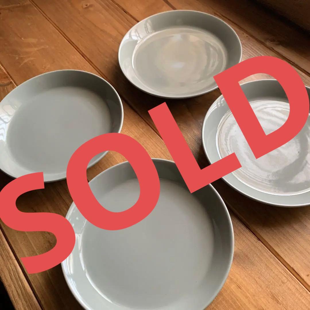 グレーの皿4枚セット　直径14cm 未使用