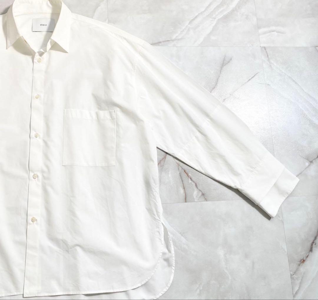 美品 シュタイン オーバーサイズダウンパットシャツ ホワイト M