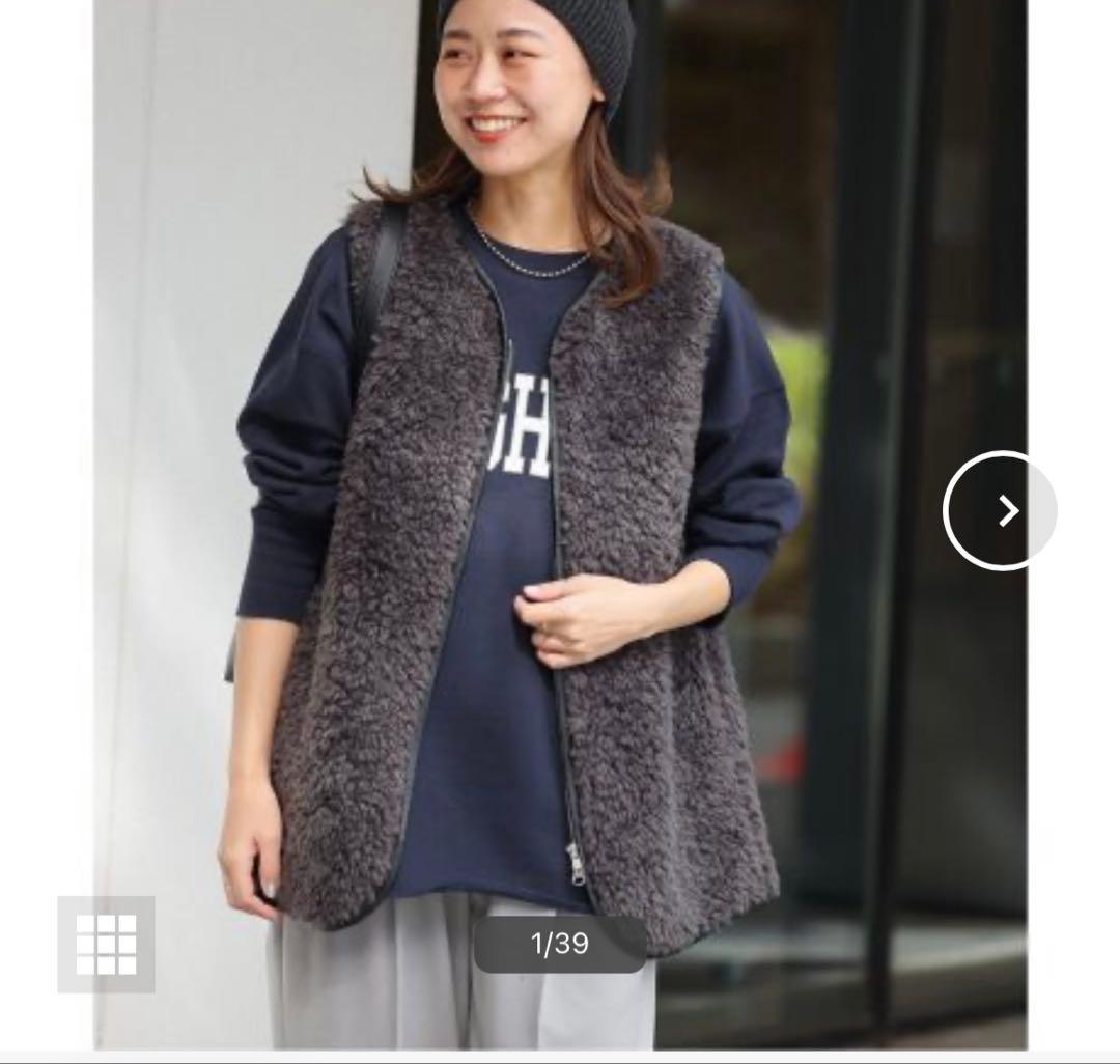 ジャーナルスタンダードレリューム シープフェイクファージップベスト 2024