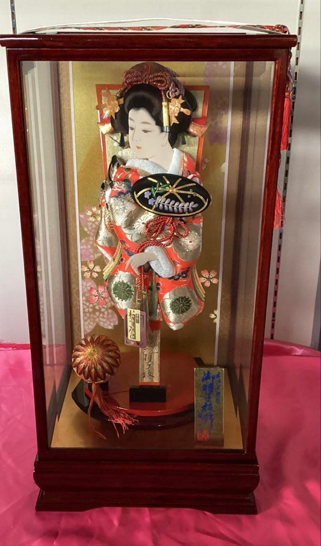 ⑥ 羽子板飾り　本仕立押絵　春彩　隆山作　15号　藤娘