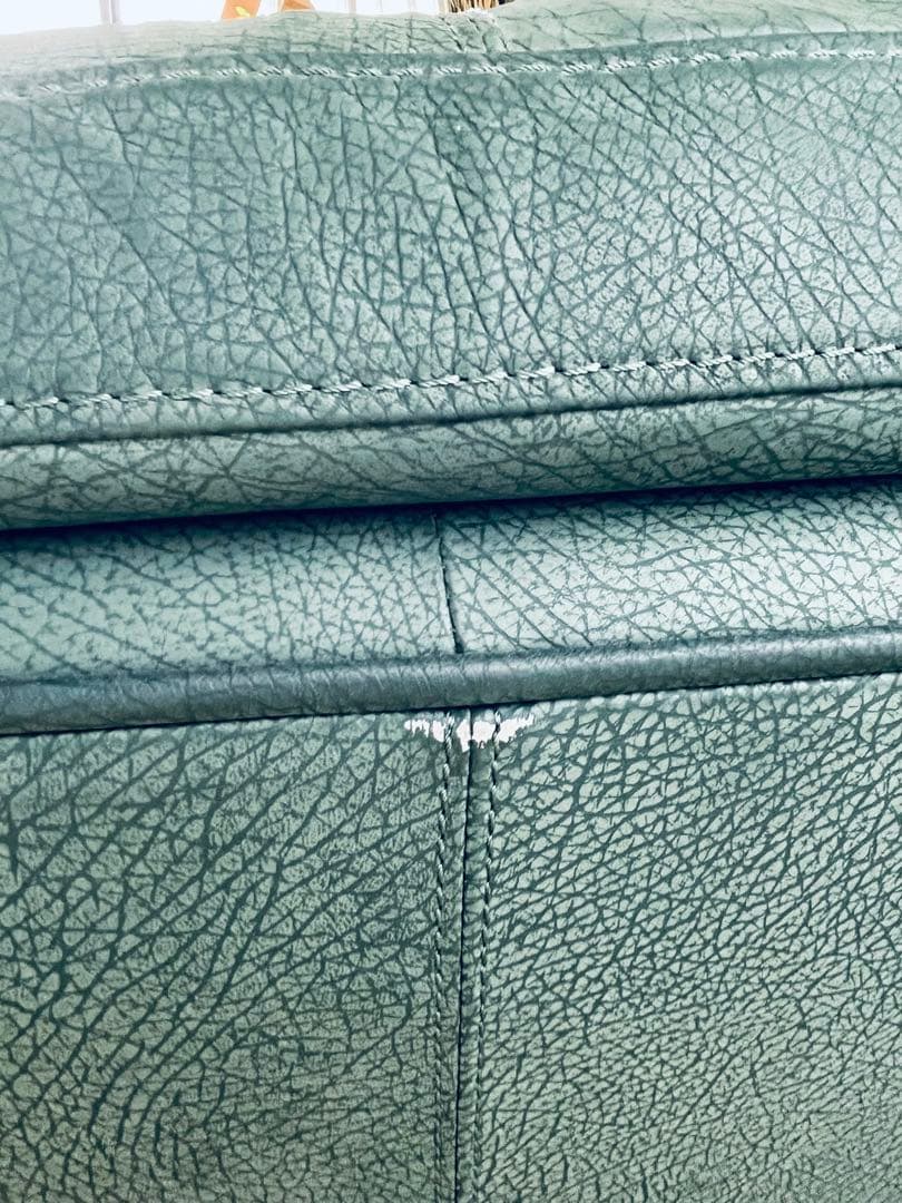 【良品】IDC大塚家具　総本革　Soflex社　トリプルソファ