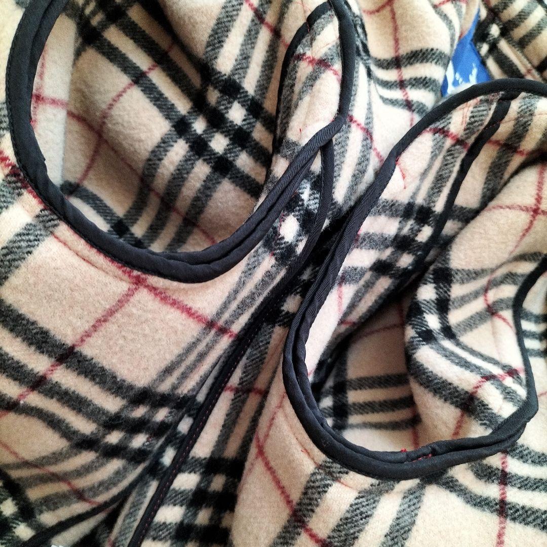 バーバリーブルーレーベル ダッフルコート 赤 ノバチェック ロング ウール 38