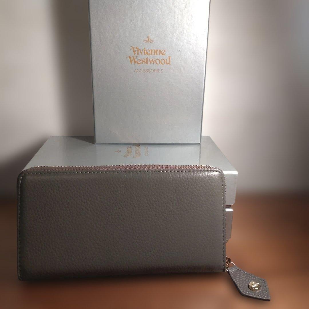 Vivienne Westwood ダークグレーラウンドファスナー長財布