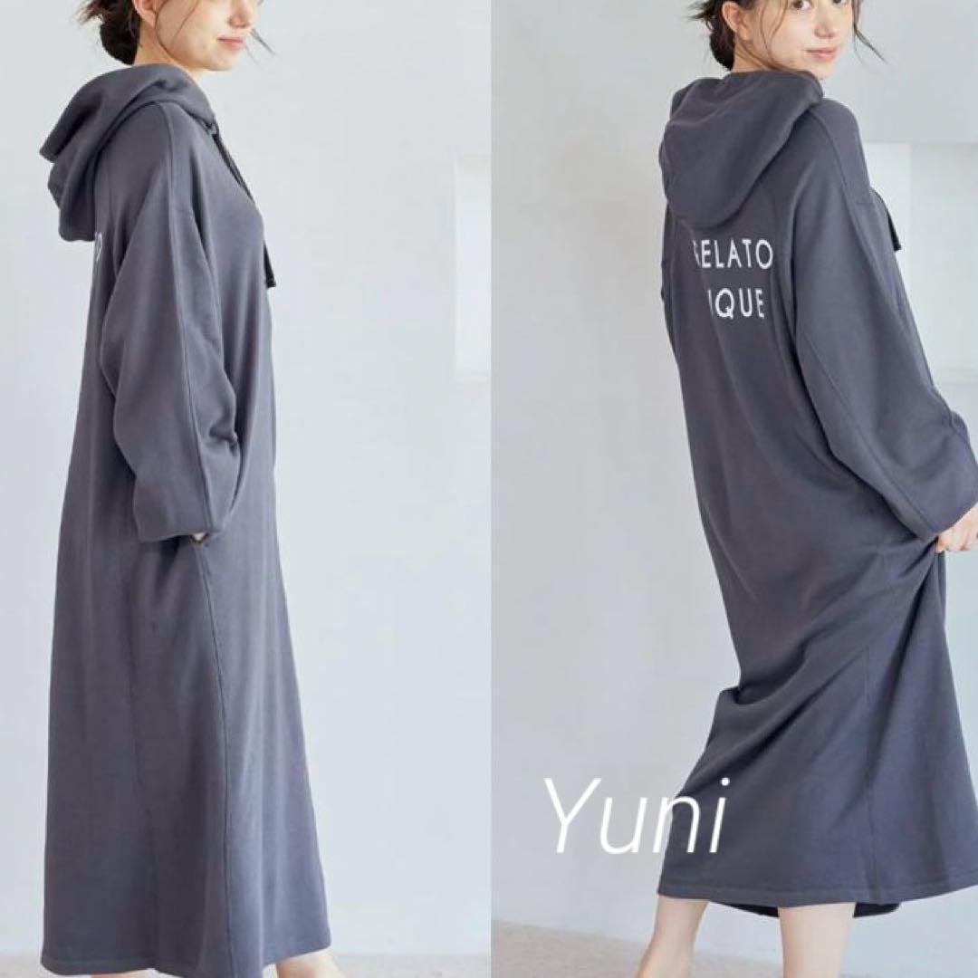 正規品♡ロゴ裏毛ワンピース♡チャコールグレー