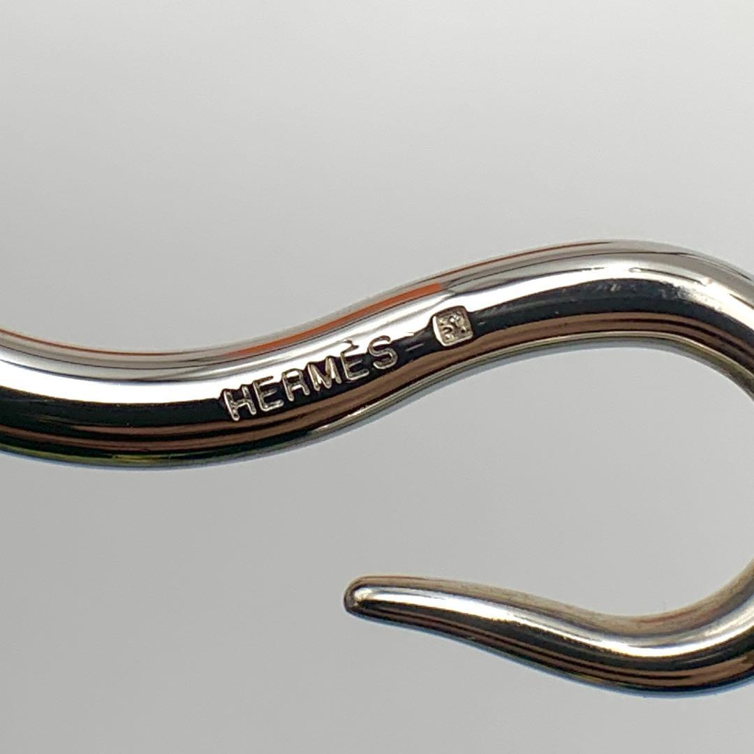 エルメス ジャンボ シルバー金具 ブラウンレザーブレスレット バングル　箱付き