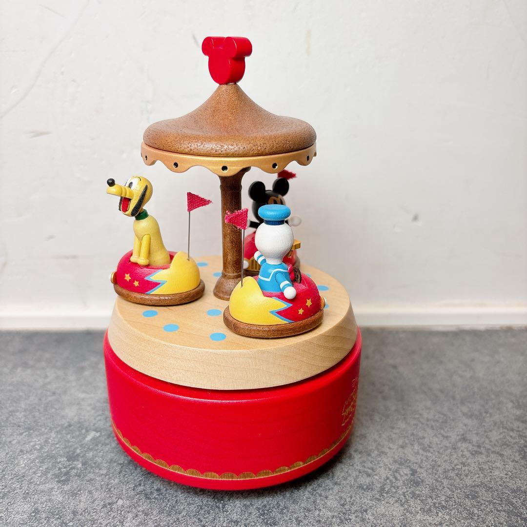 極美品 ディズニー 木製からくりオルゴール ミッキー ドナルド グーフィの遊園地