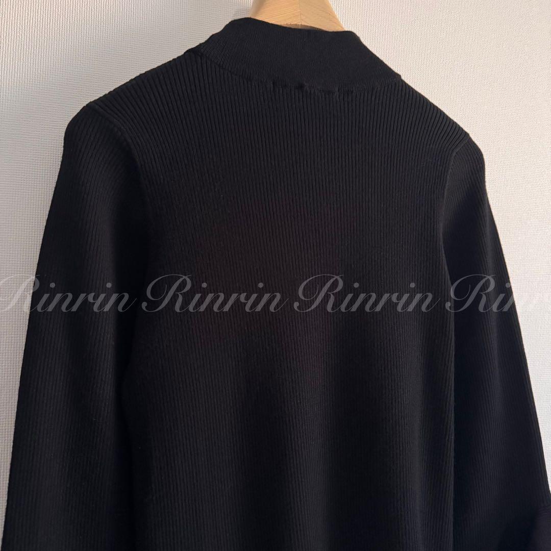 ANAYI ラッフルスリーブリブニットプルオーバー 38