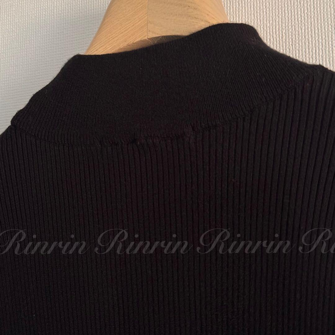 ANAYI ラッフルスリーブリブニットプルオーバー 38