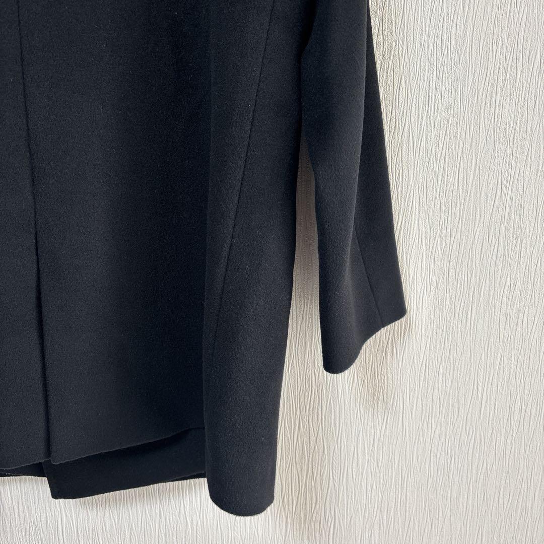 23区 ウールアンゴラビーバー チェスターコート 38 黒 オーバーサイズ