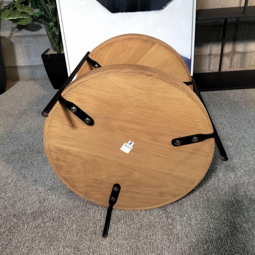 sketch 2段式サイドテーブル◆ナチュラルウッド展示品(2066)