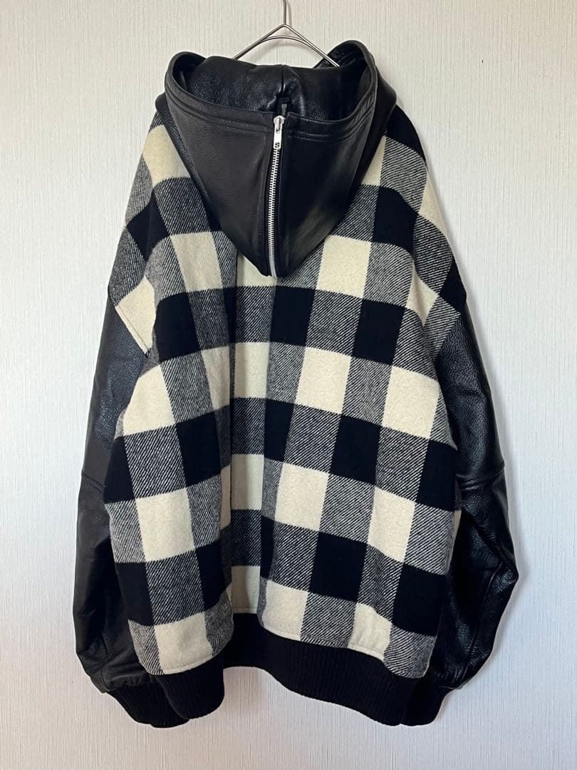 希少 美品 REVOLVER ウール レザー オーバーサイズ ジャケット XL