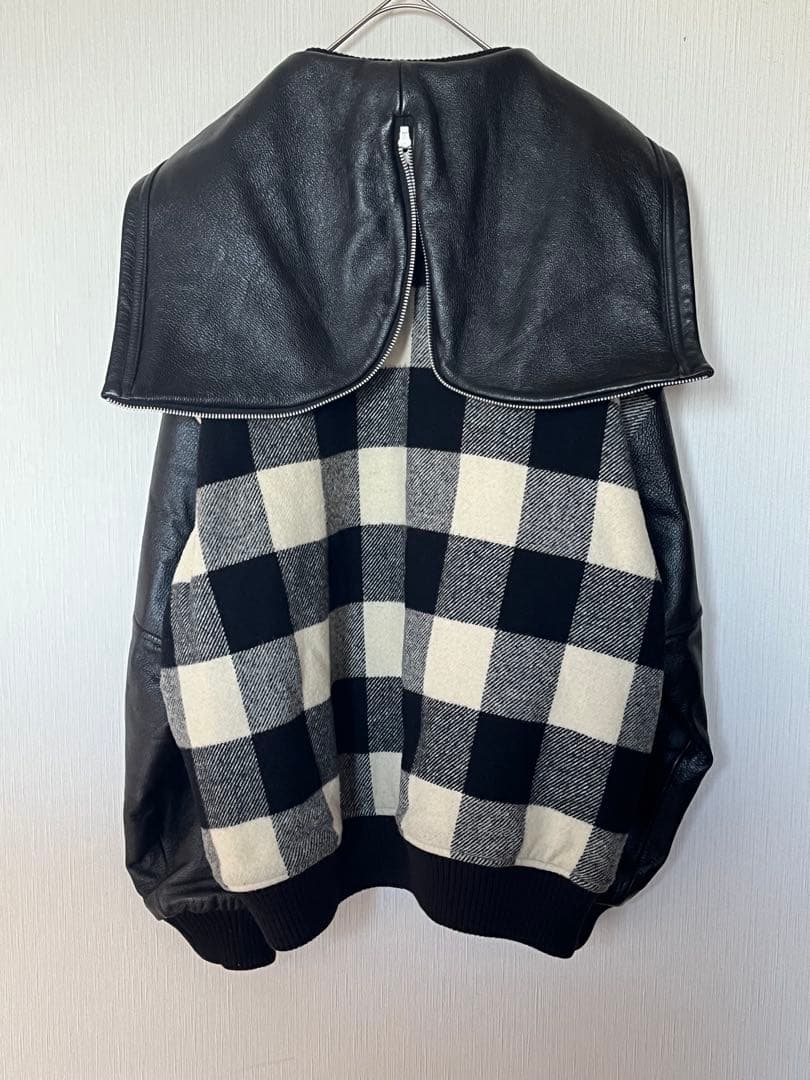 希少 美品 REVOLVER ウール レザー オーバーサイズ ジャケット XL