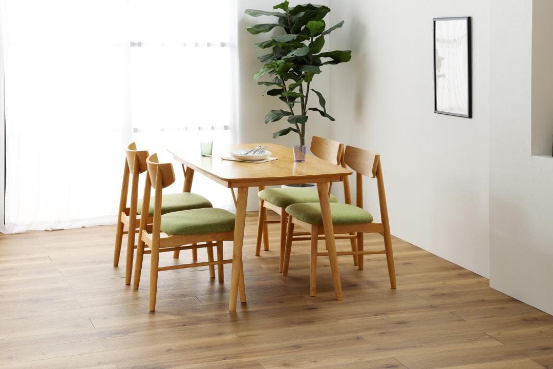 SK DC XS8　8脚　ダイニングチェア　ナチュラル＊グリーン