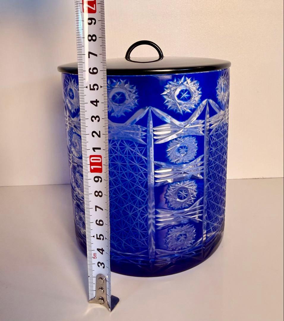 江戸切子 水指 茶道具 伝統工芸 ガラス 切子 籠目 義山 水指 江戸 $$$