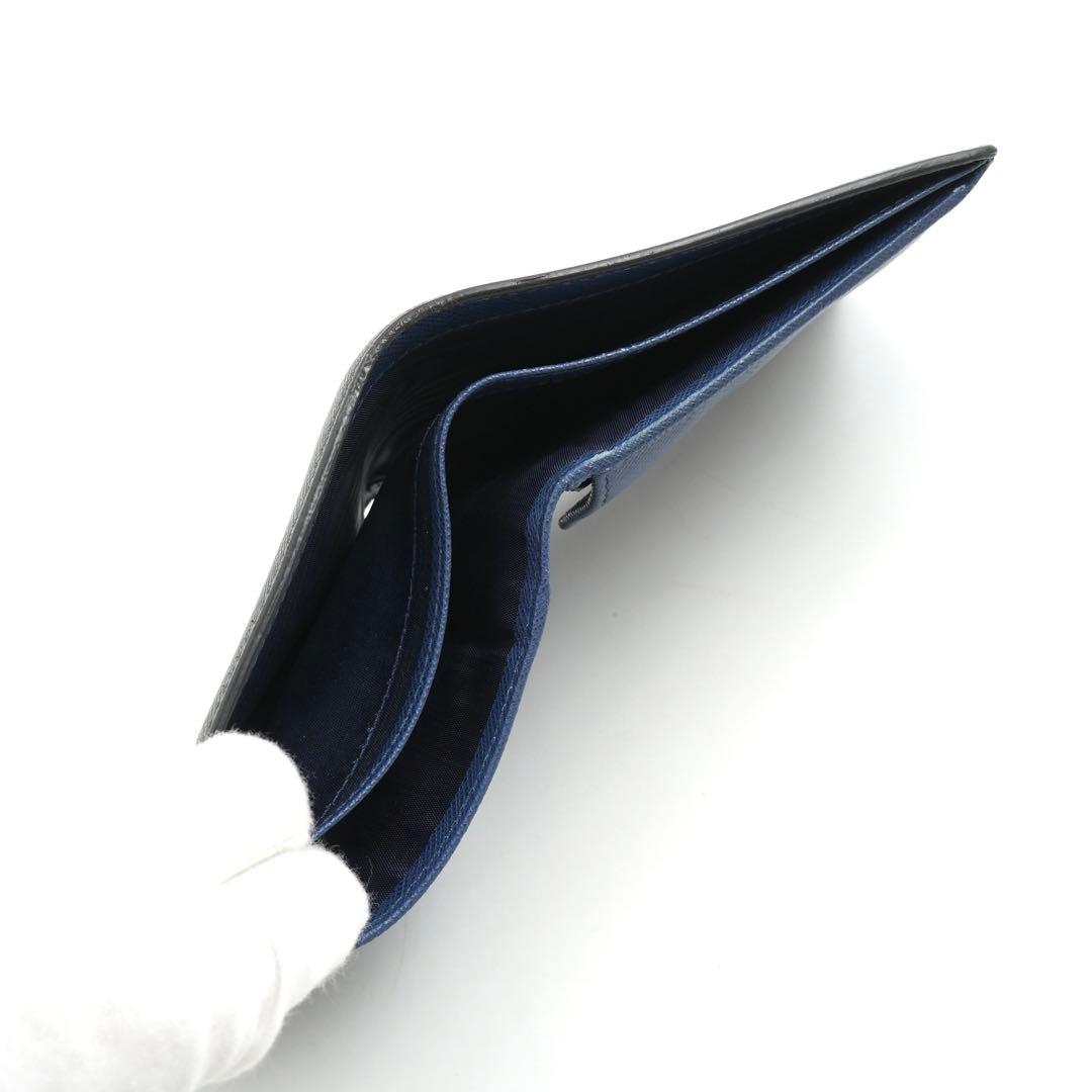 ✨極美品・箱保証書付き✨　PRADA 二つ折り　サフィアーノレザー　ストライプ