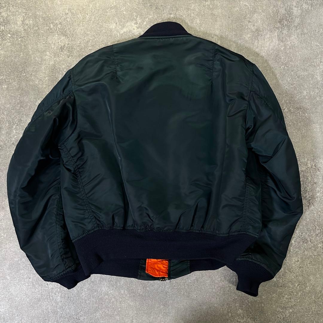 90s USA製　アルファ　MA-1 フライトジャケット　M ネイビー　紺