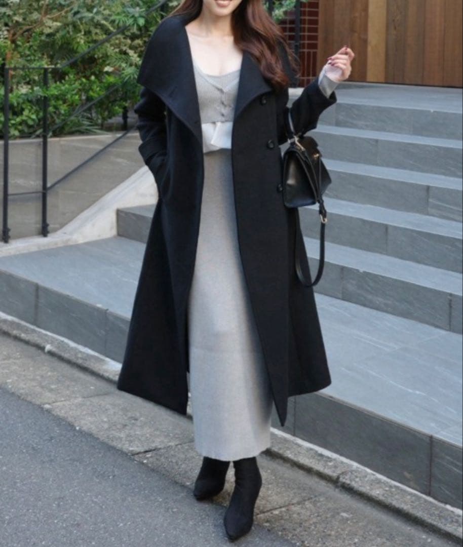 rienda 25オーバーネックシンデレララインコート 秋服 冬服