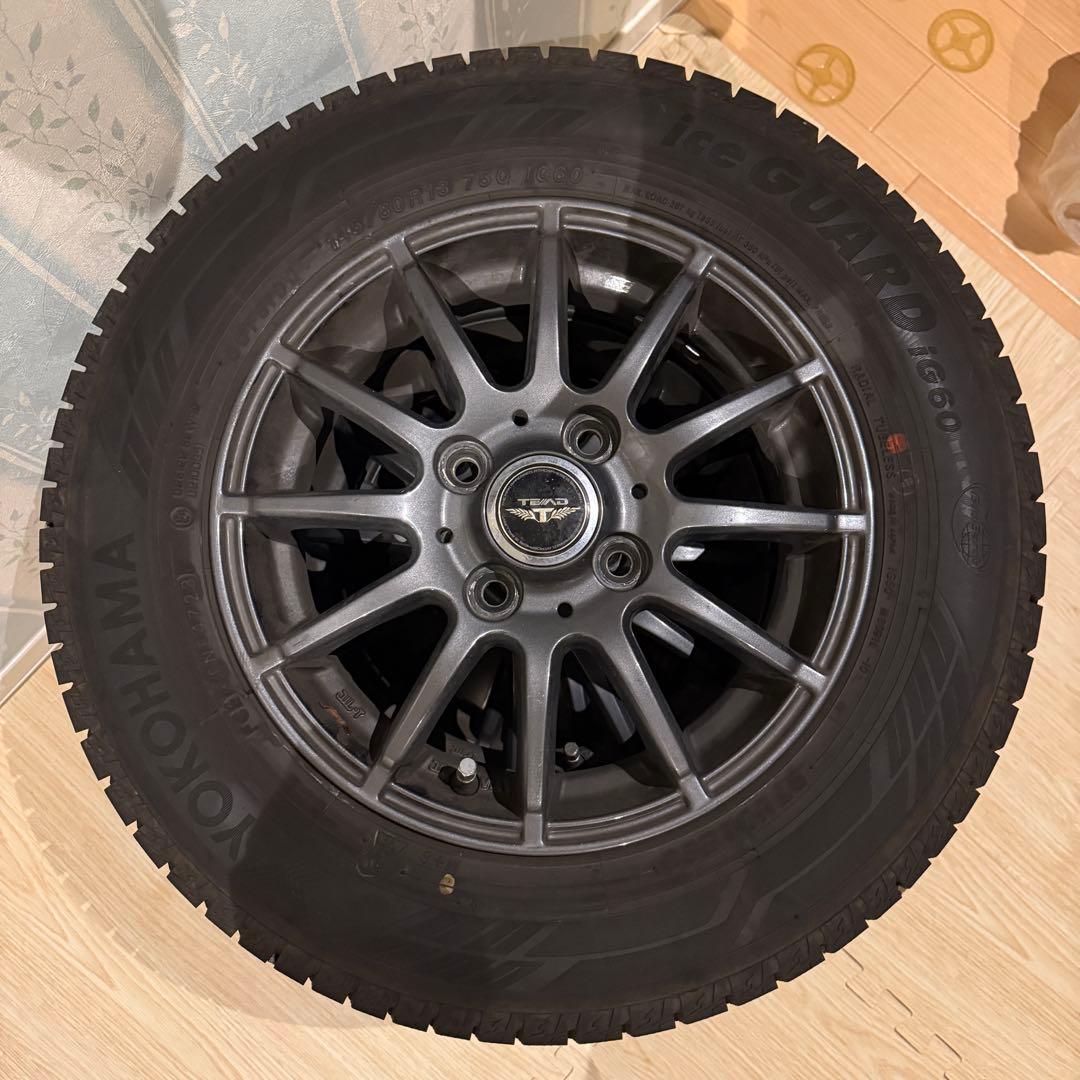 ①スタッドレスタイヤ+ホイールセット ヨコハマ ig60 145/80R13