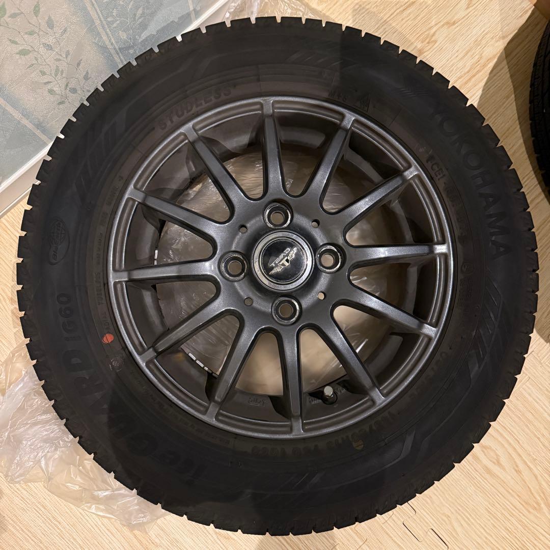 ①スタッドレスタイヤ+ホイールセット ヨコハマ ig60 145/80R13