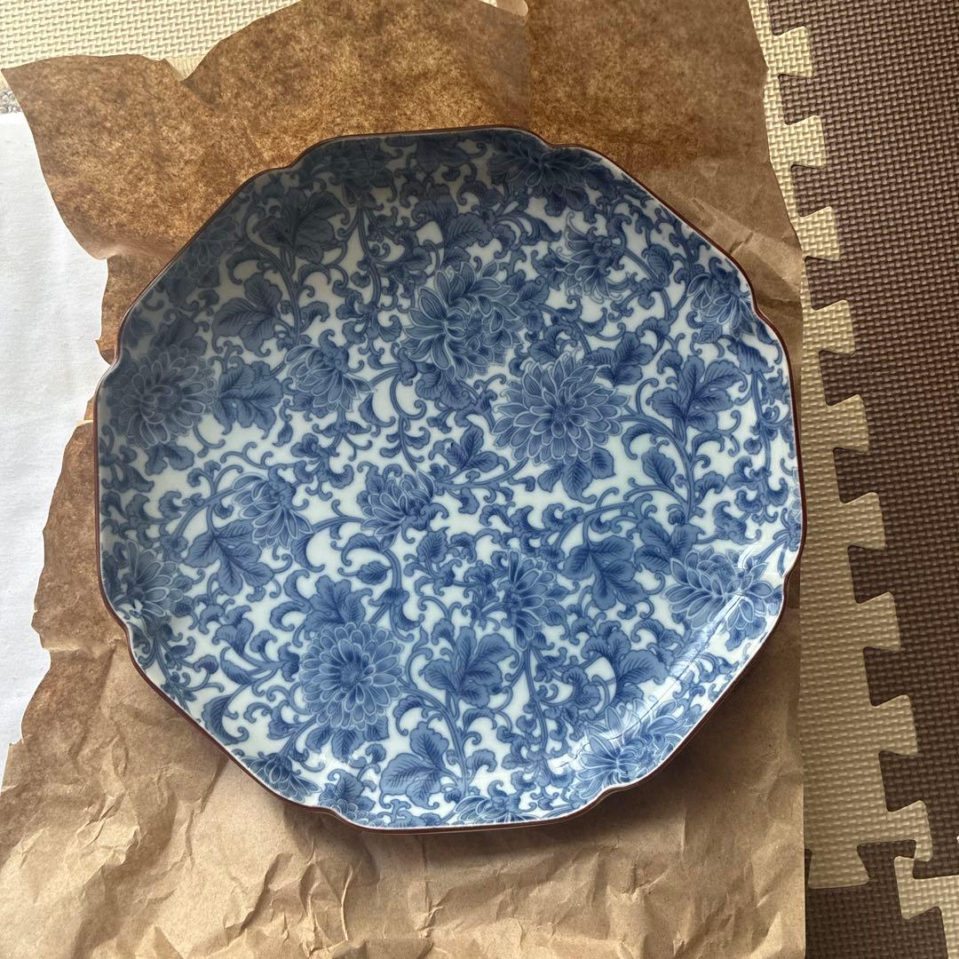 三菱陶器 八角形 花柄皿
