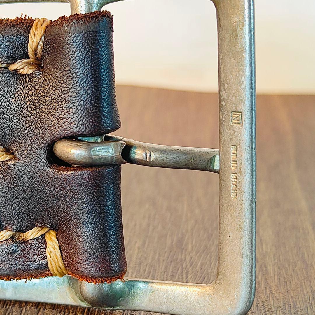 【極上品】Vintage Works DH5697　高級茶芯スタッズドレスベルト