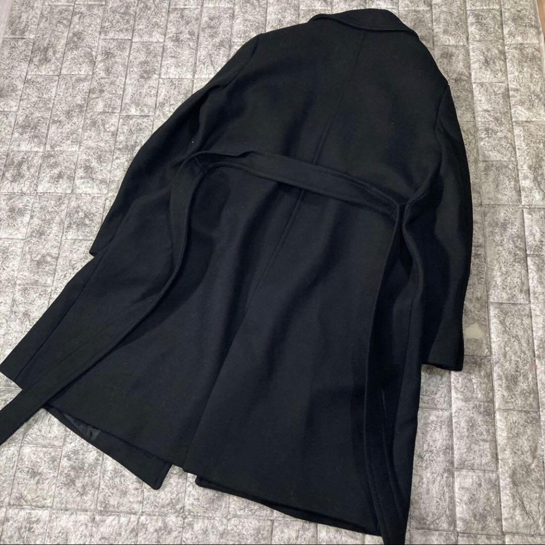 ZARA ザラ ベルテッドロングコート ブラック XL MANTECO