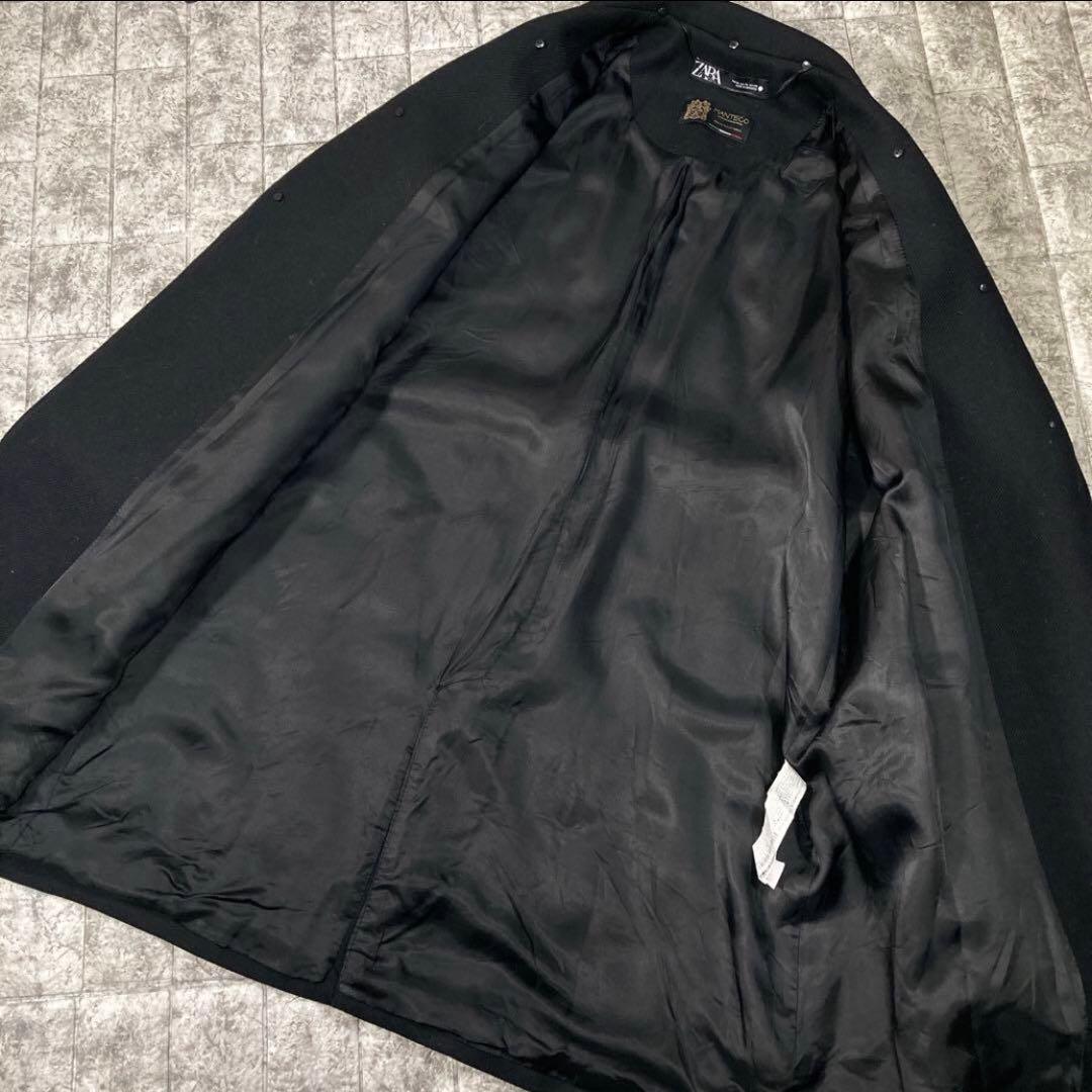 ZARA ザラ ベルテッドロングコート ブラック XL MANTECO