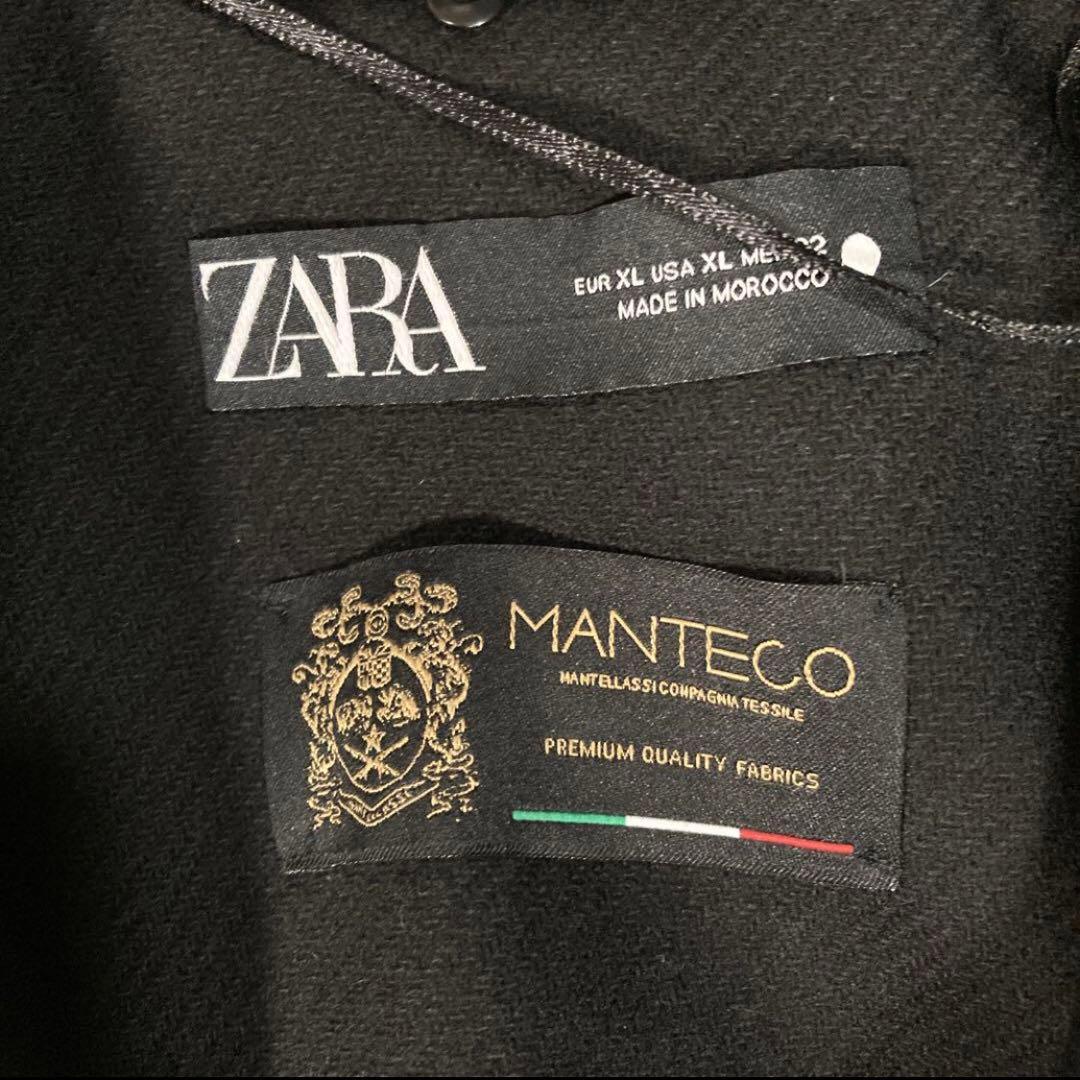 ZARA ザラ ベルテッドロングコート ブラック XL MANTECO