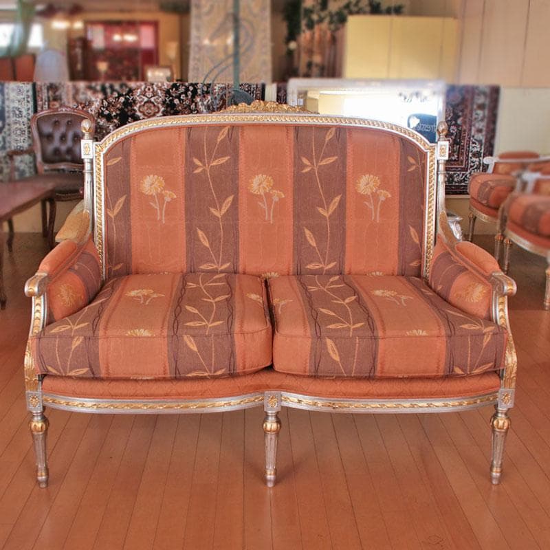 イタリア製二人掛けソファ ダブル クラシック ラブソファ レトロ 122-145
