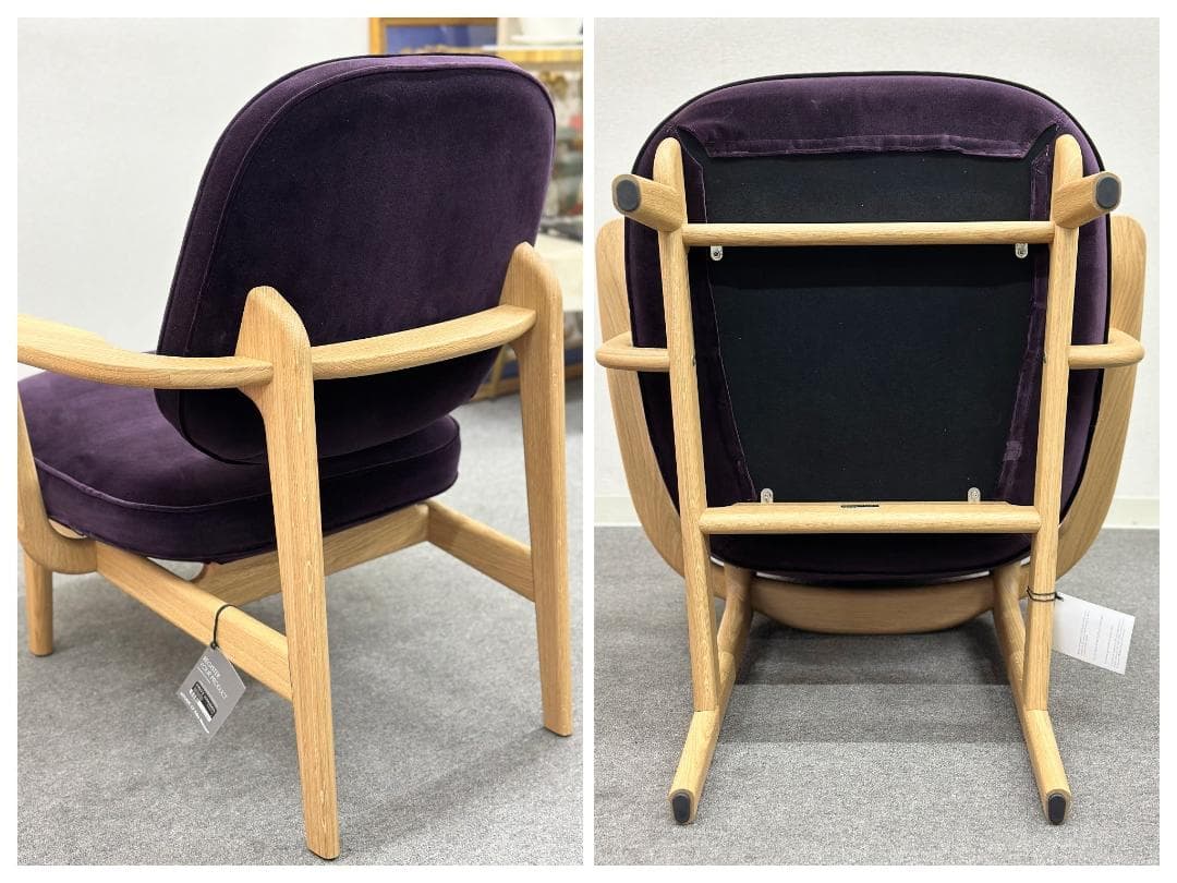 美品■フリッツハンセン■FREDラウンジチェア　JH97　パープル　ソファ　北欧