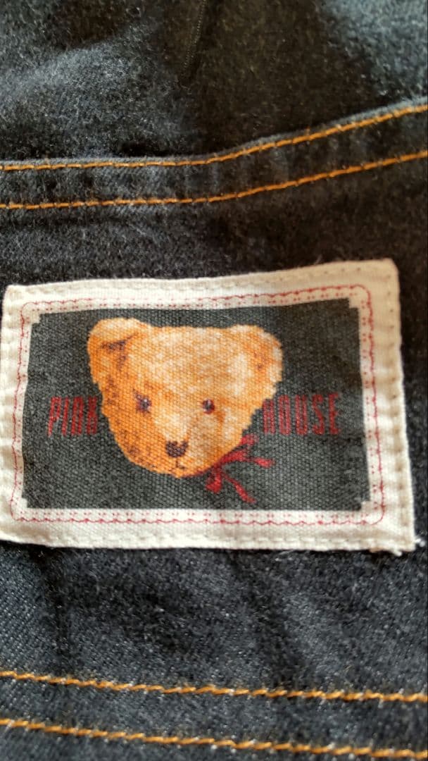 ピンクハウス クマさん 刺繍&ワッペン デニム パンツ レア pinkhouse