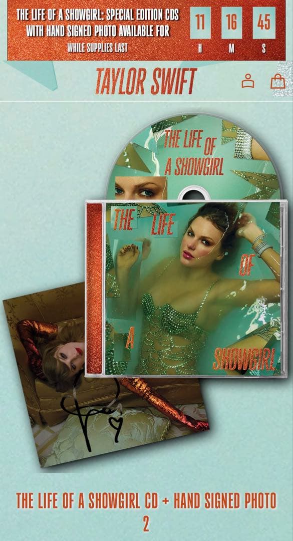 洋楽 THE LIFE OF A SHOWGIRL CD SIGNED PHOTO 2