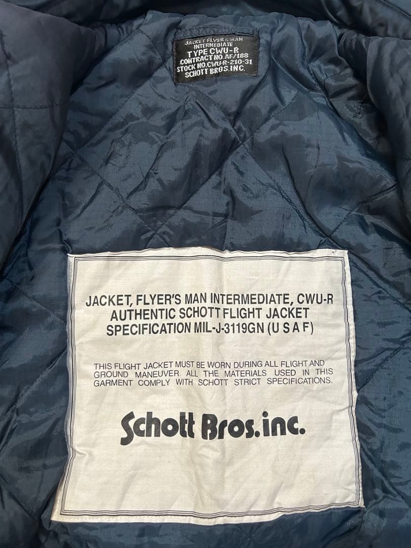 専用田中シェン着Schott NYC flight jacket M Navy