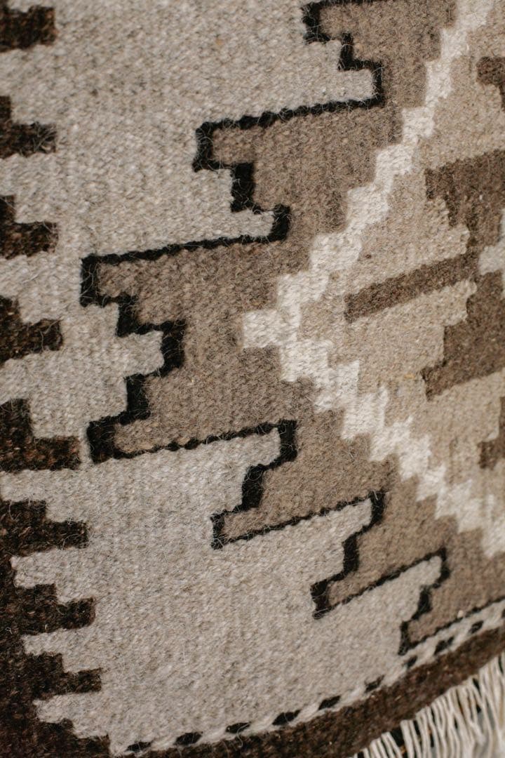 94cm×64cm キリムラグ　ウール　コットン　アジアン　ネイティブ柄