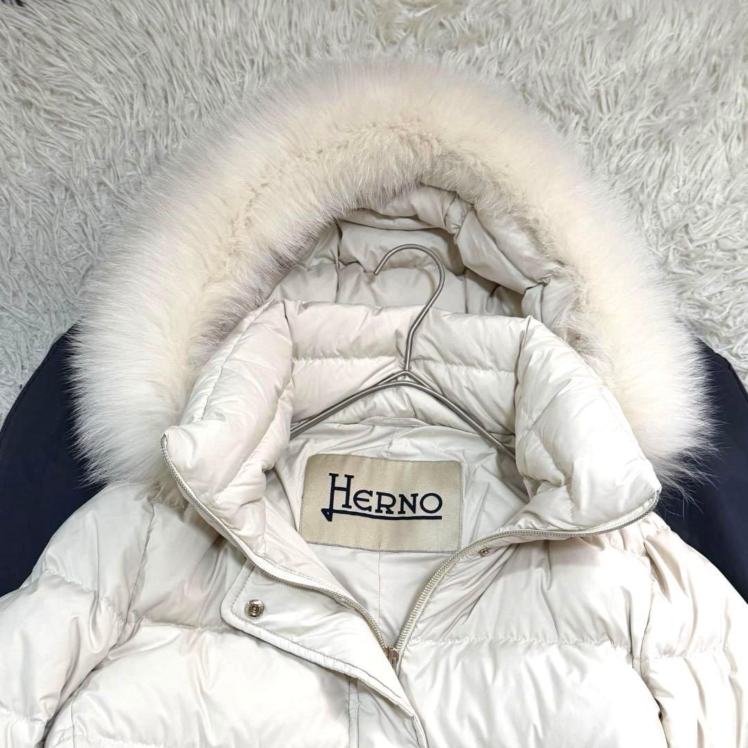 17662✨ヘルノ 44 LL ポーラーテック ファー ロングダウンジャケット
