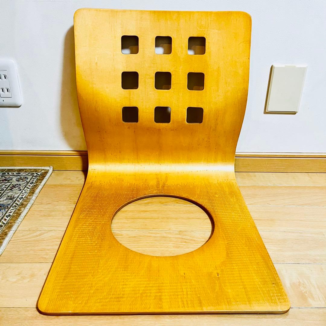 【極美品】 座椅子4つセット 昭和レトロ 木製 ベージュ 和風 旅館 レトロ