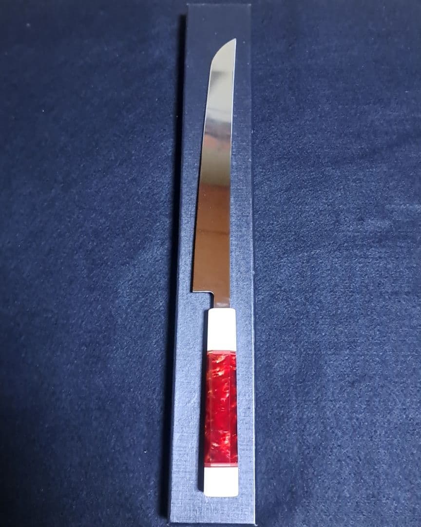 ステン 本焼 先丸 9寸 V金10号 鏡面仕上げ 刺身包丁 和包丁 鞘付き