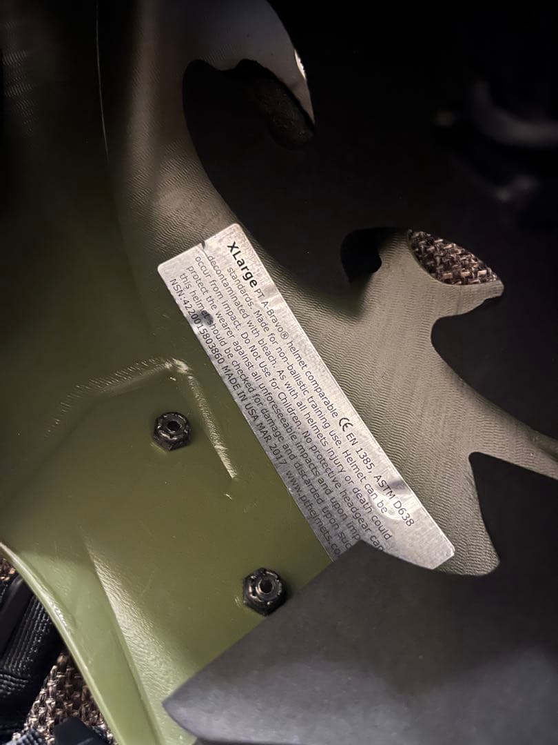 米軍放出品 アメリカ軍 PT-A Bravoヘルメット 訓練用　Lサイズ