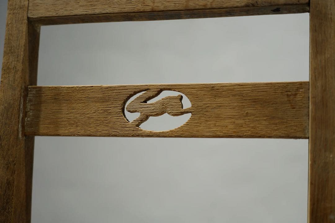 大正時代　小椅子　古木　張替え済み　アンティーク　チェア　ビンテージ椅子