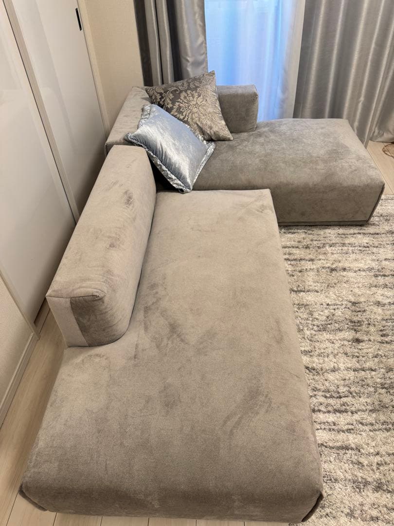 グレー L字型ソファ ファブリック　フランフラン