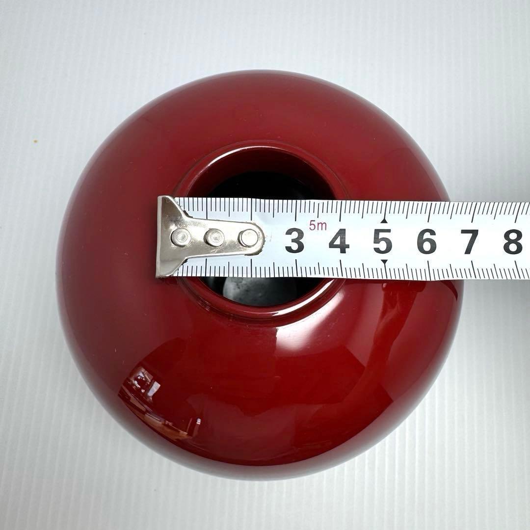 新品未使用 輪島塗 漆 球形 花器 花瓶 赤黒 漆 漆器 伝統工芸 共箱 説明書