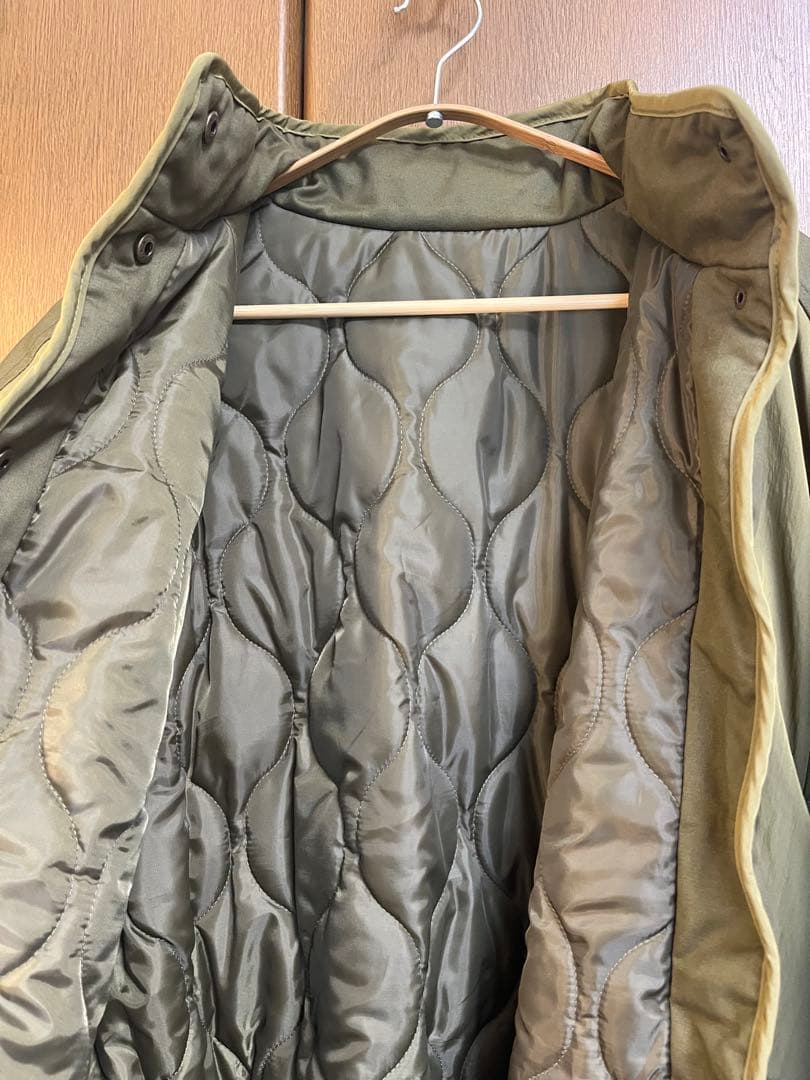 CFT.パッチワーク中綿ミリタリーコート/カーキ