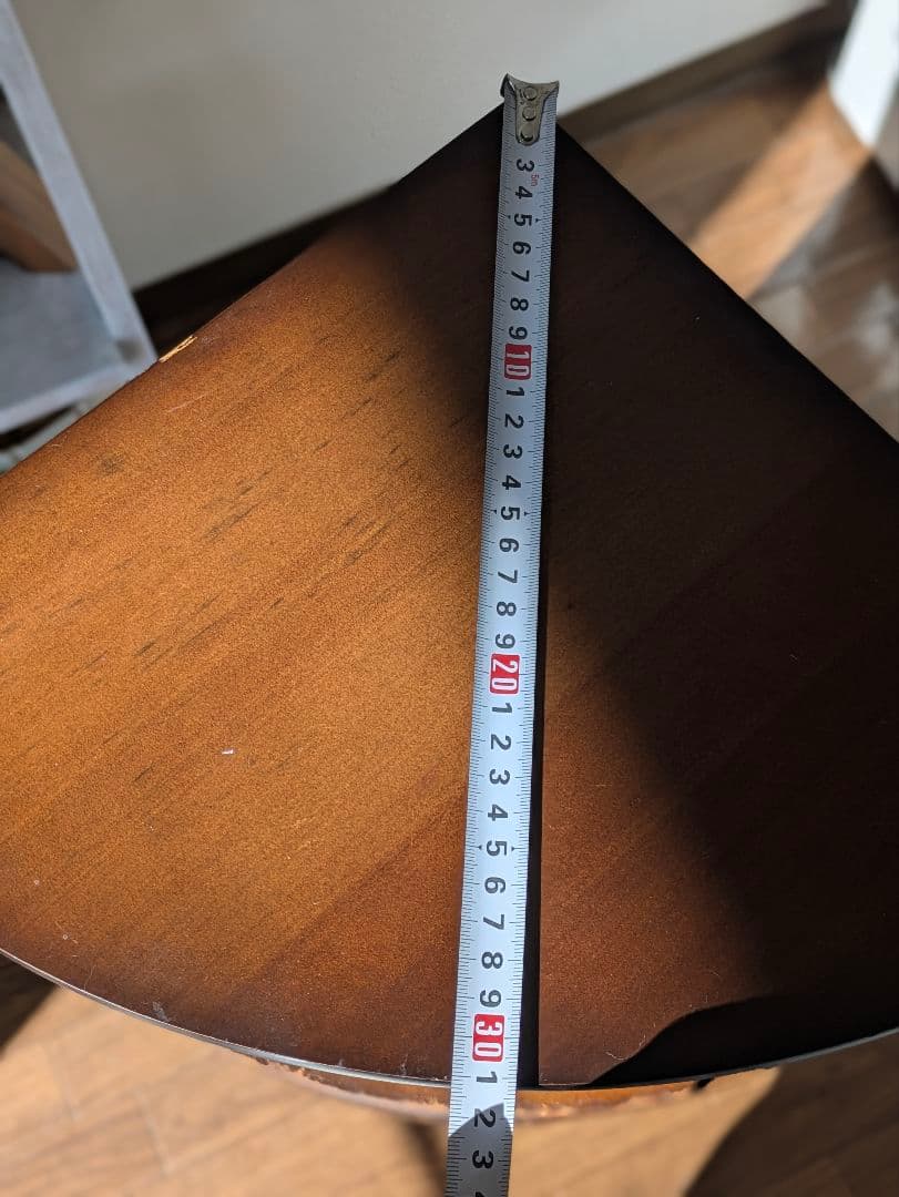 アンティーク　木製　コーナーラック 3段 昭和レトロ　三角コーナー　　飾り棚