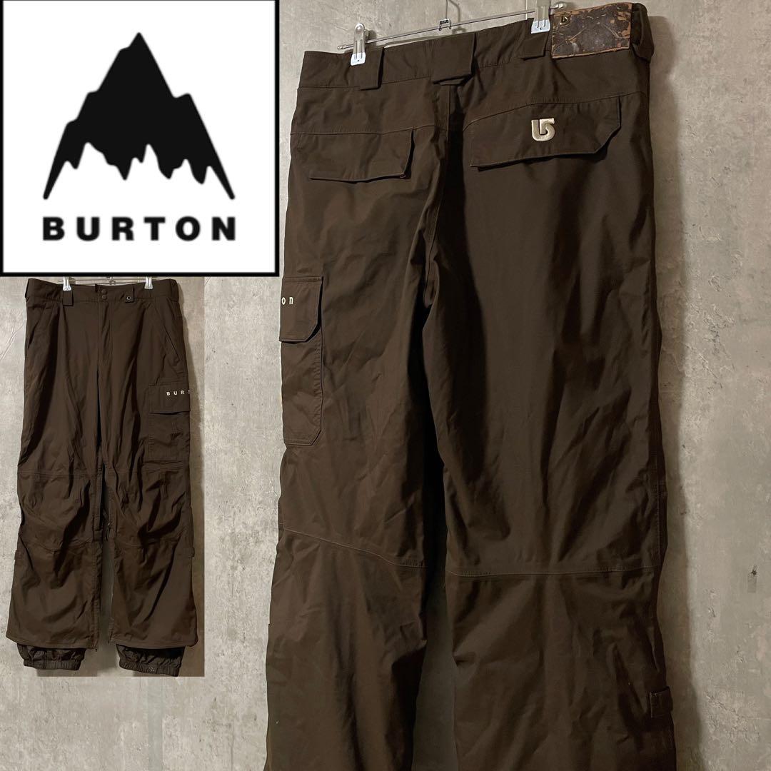 burtonバートンスキーパンツスノーボードウェアズボン下茶色ブラウン刺繍ロゴ