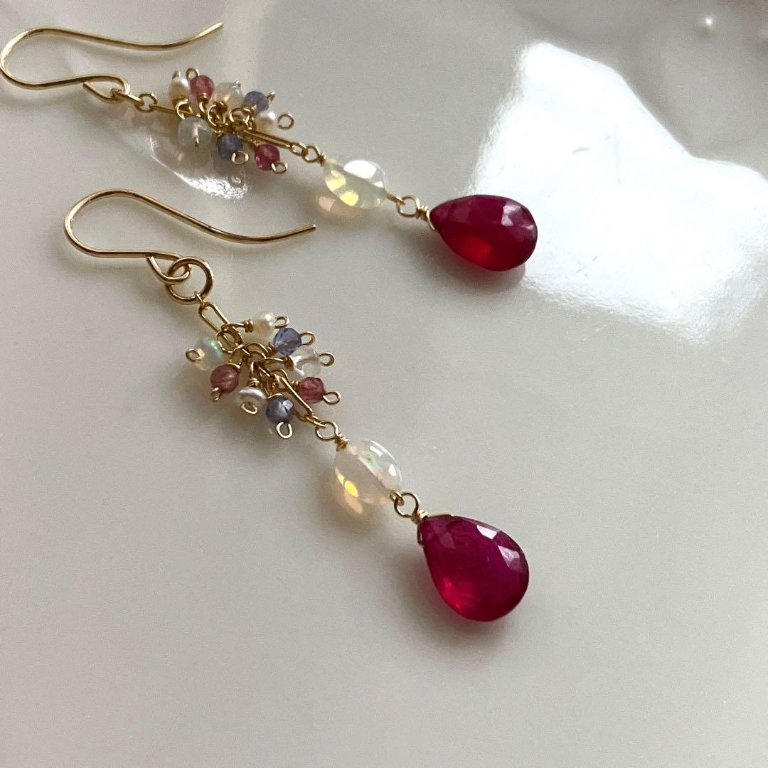 あさみ◆一点物✧カーネリアンピアス✧14kgf